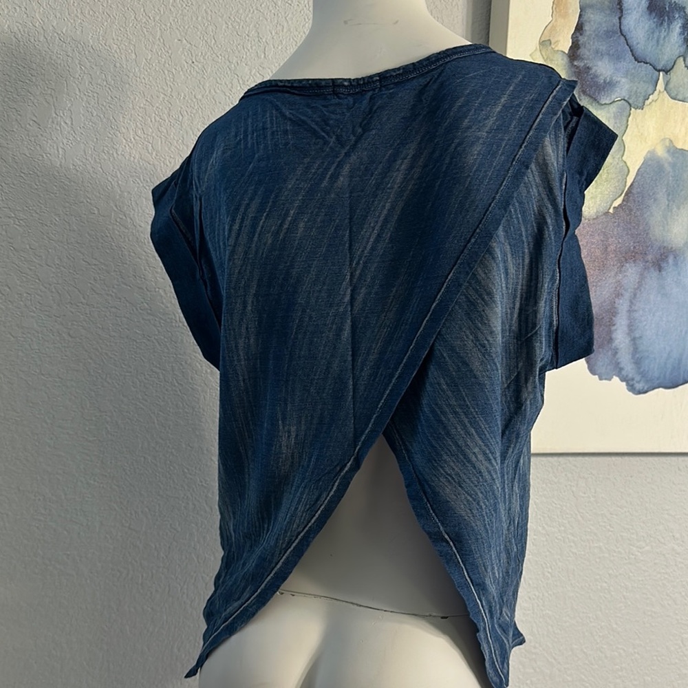 ATWELL Blue Pleated Blouse